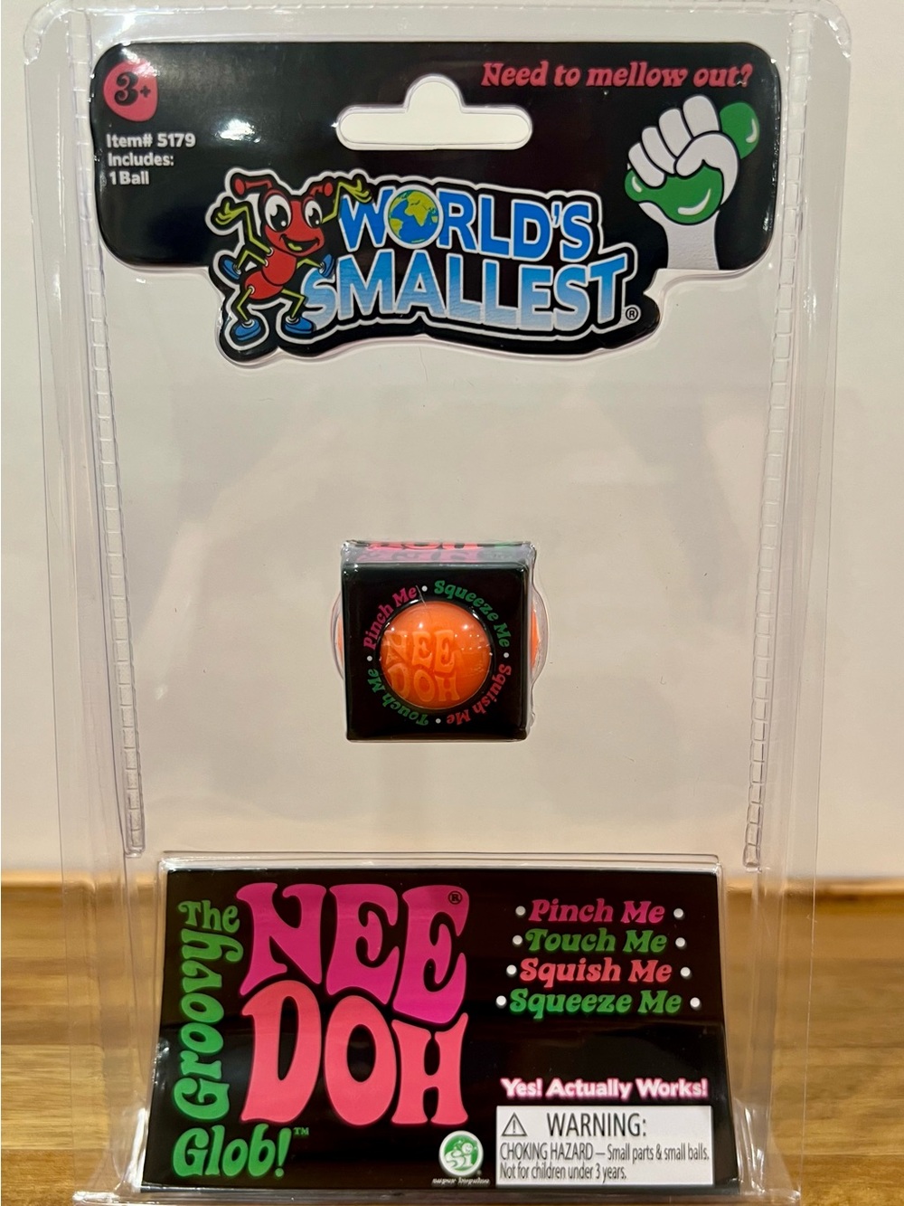 🔥World's Smallest NeeDoh-Groovy Glob in Orange🧡Rare!